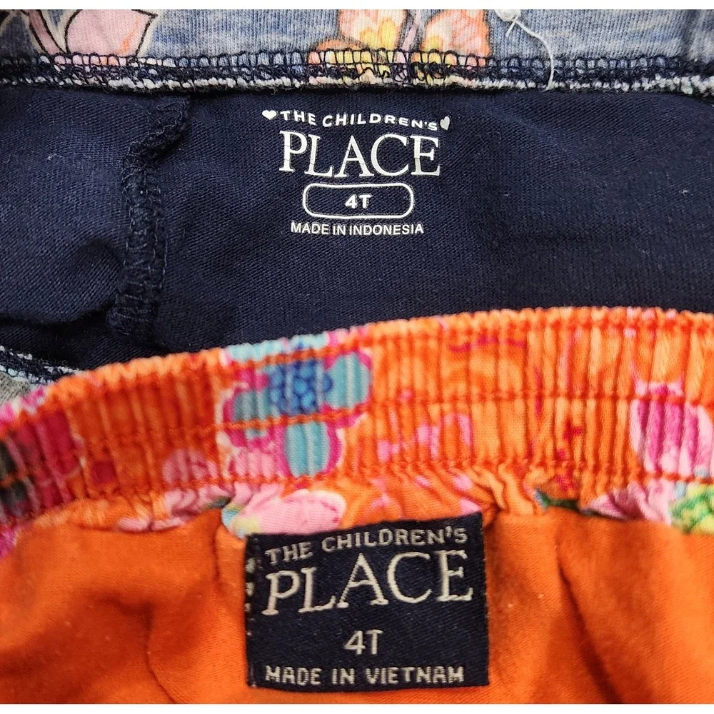 Girls 4T Skort Skirt Bundle Blue Graphic Floral Lace The Childrens Place Cotton